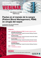 Pautas en el manejo de la sangre (Patient Blood Management, PBM) en cirugía del raquis